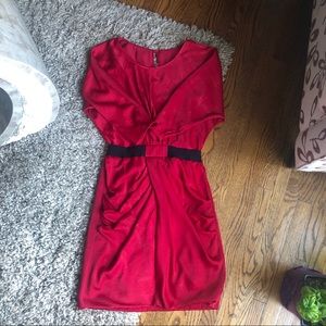 BCBG Red Dress with Black detail